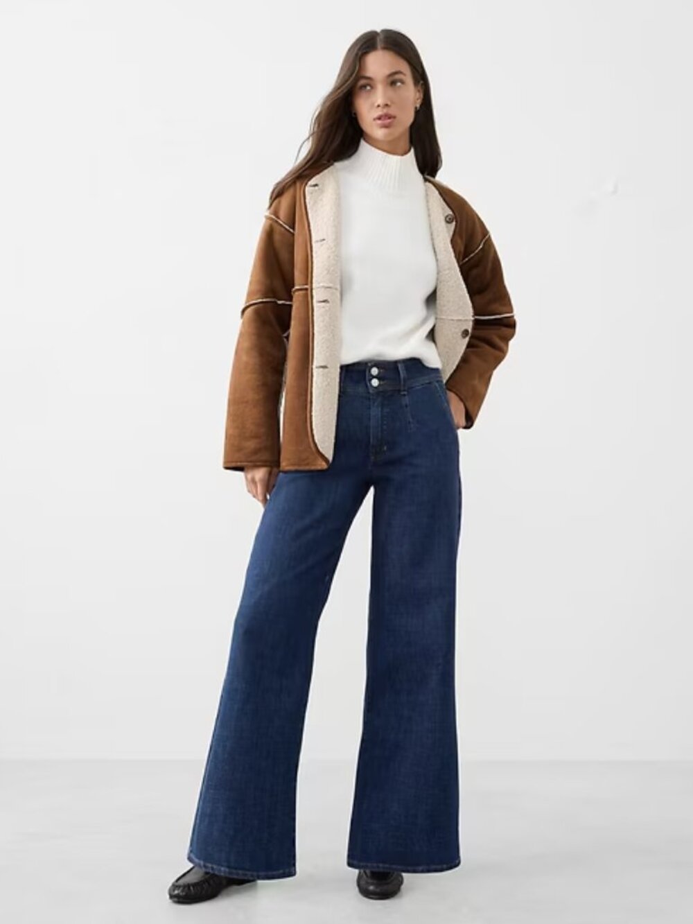 Banana Republic Wide-Leg High-Rise Darted Trouser Jean -NWT